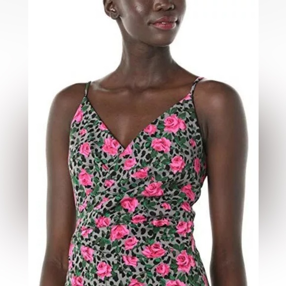 NEW Betsey Johnson Midi Dress Leopard Cheetah Print with Roses Sz 16 NWT - Picture 7 of 16